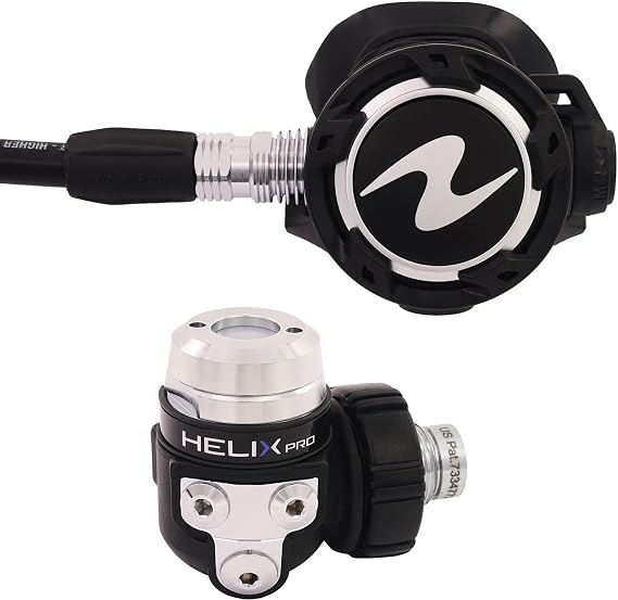 Aqualung Helix Pro Dive Regulator | Scuba Diving Regulator Set w/Auto Closure Device & Cold Water Dry Chamber | Balanced Diaphragm First Stage & Pneumatically Balanced Second Stage