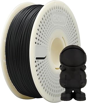 eSUN Matte PLA Refilament 1.75mm and Upgarded eSpool+ Set, Reusable and Removable Filament Spool Replacement with 3D Printer Refill Matte PLA,Deep Black