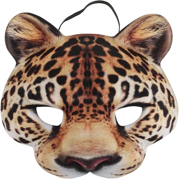 Zerodeko Leopard Costume for Women, Leopard Mask Halloween, Animal Role-Play Mask Unisex Masquerade Dress-up Accessory Lightweight