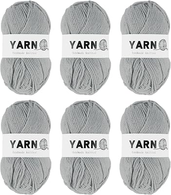6Pcs Light Purple Acrylic Yarn 790 Yard 4 Ply Soft Crochet Yarns Sport Weight Yarn,[for DIY Crocheting Knitting Craft Blankets Hats]-300g